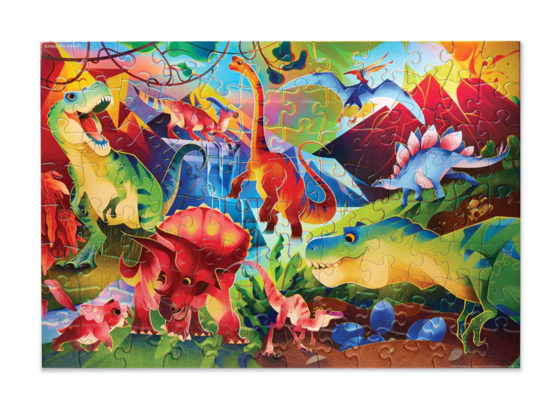 100-Piece Holographic Foil Puzzle - Dinosaur World