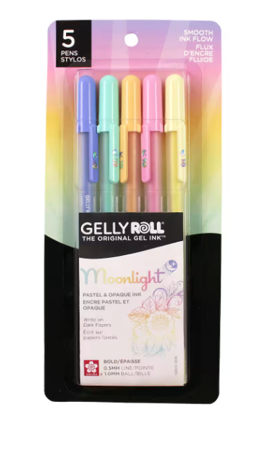 Gelly Moonlight 10, Bold Pastel Colors - Pack of Five