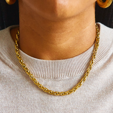Gold Weave Chain Necklace