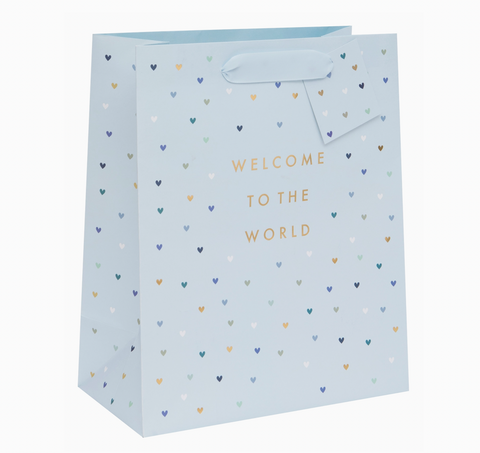 Welcome to the World Blue Medium Gift Bag