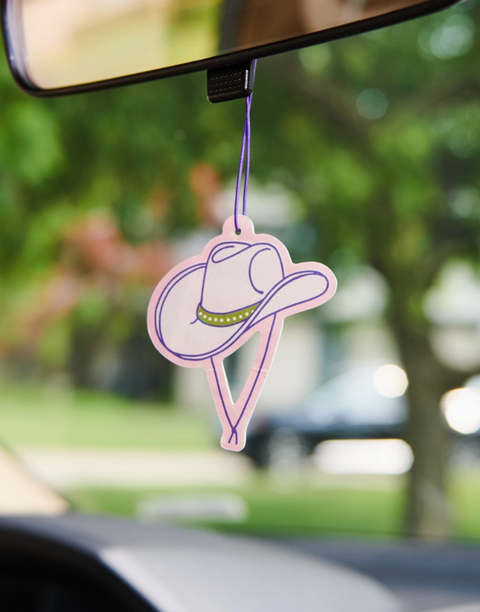 Cowgirl Hat Air Freshener - Green Apple
