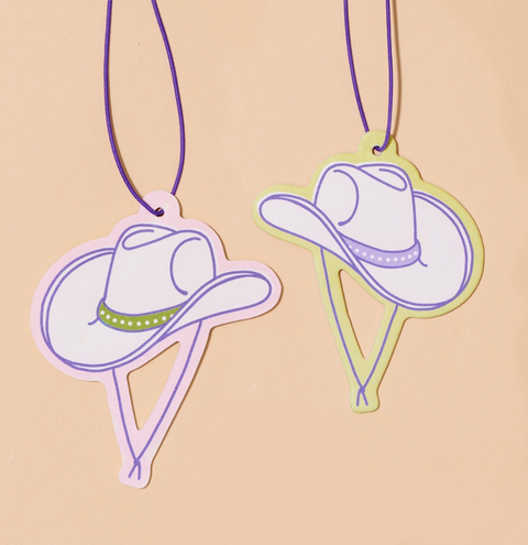 Cowgirl Hat Air Freshener - Green Apple
