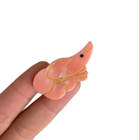 Mini Shrimp Hair Clip - Set of 2