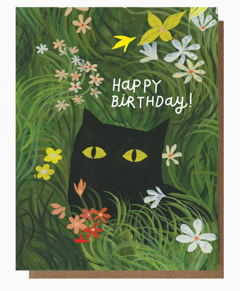 Happy Birthday Flower Kitty Card