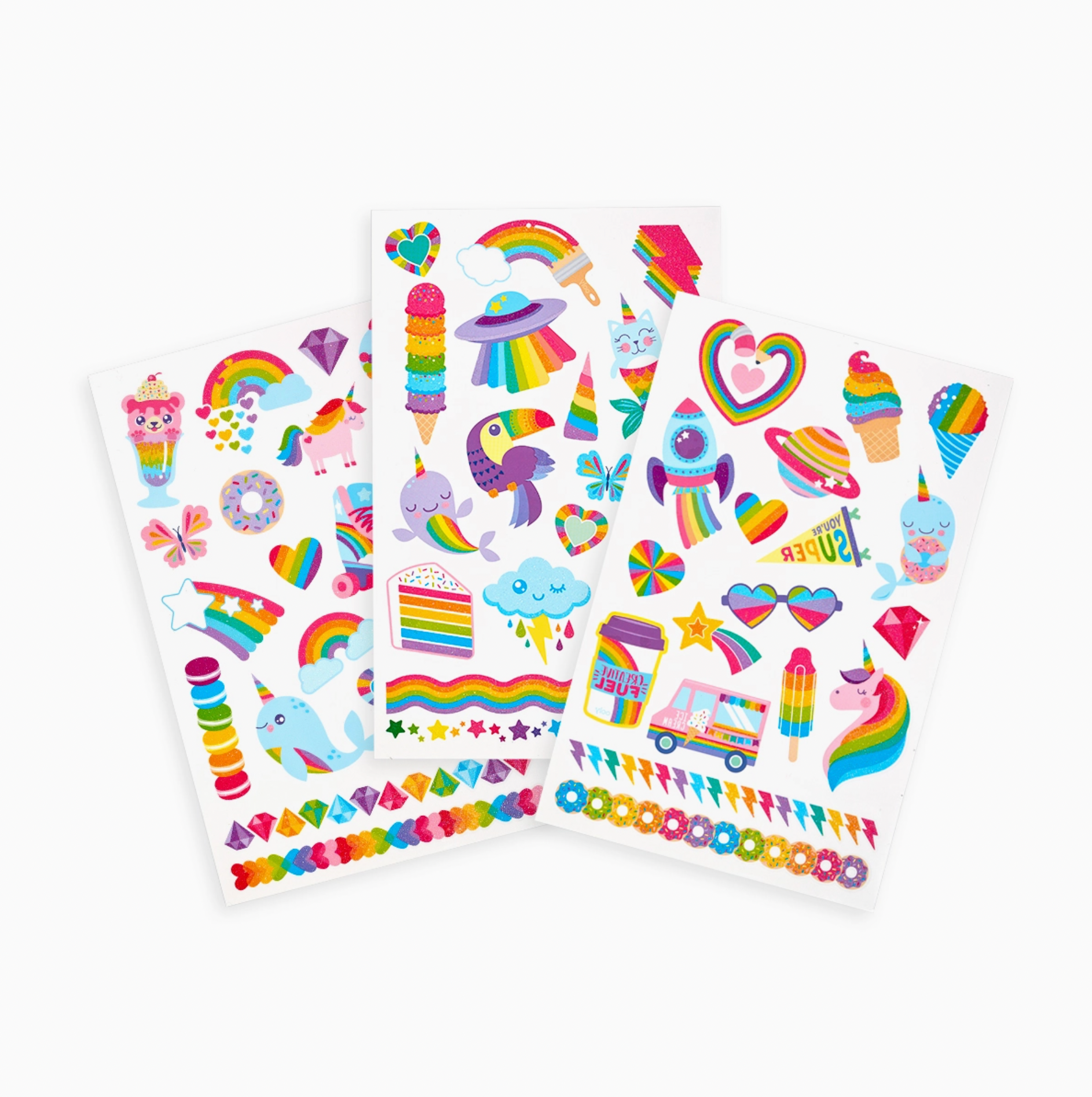 Tattoo Palooza Temporary Glitter Tattoo: Over the Rainbow