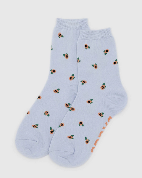 Baggu | Crew Sock Blue Rosette