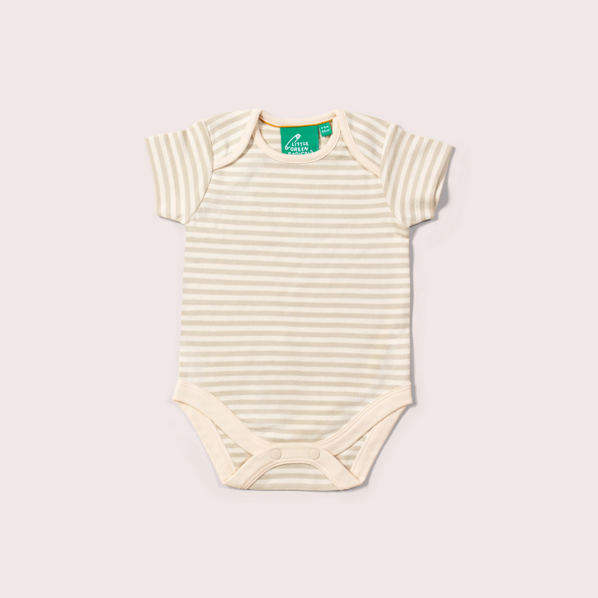 Khaki Striped Organic Baby Bodysuit