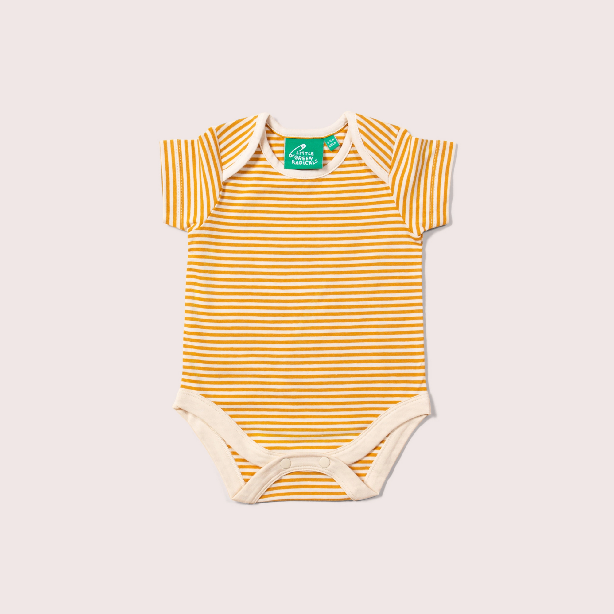 Mustard Striped Organic Baby Bodysuit