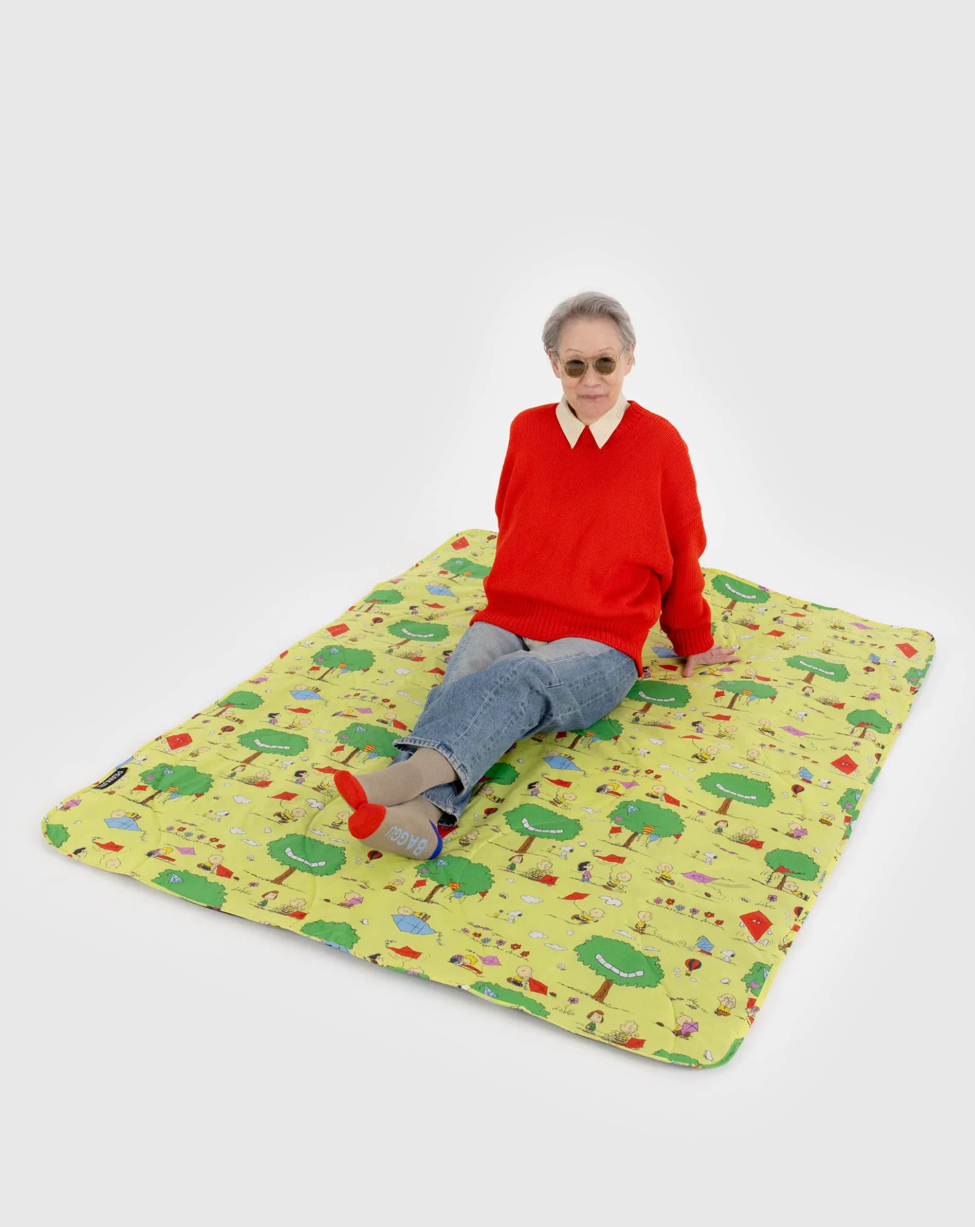 Snoopy Puffy Picnic Blanket Kite Eating Tree