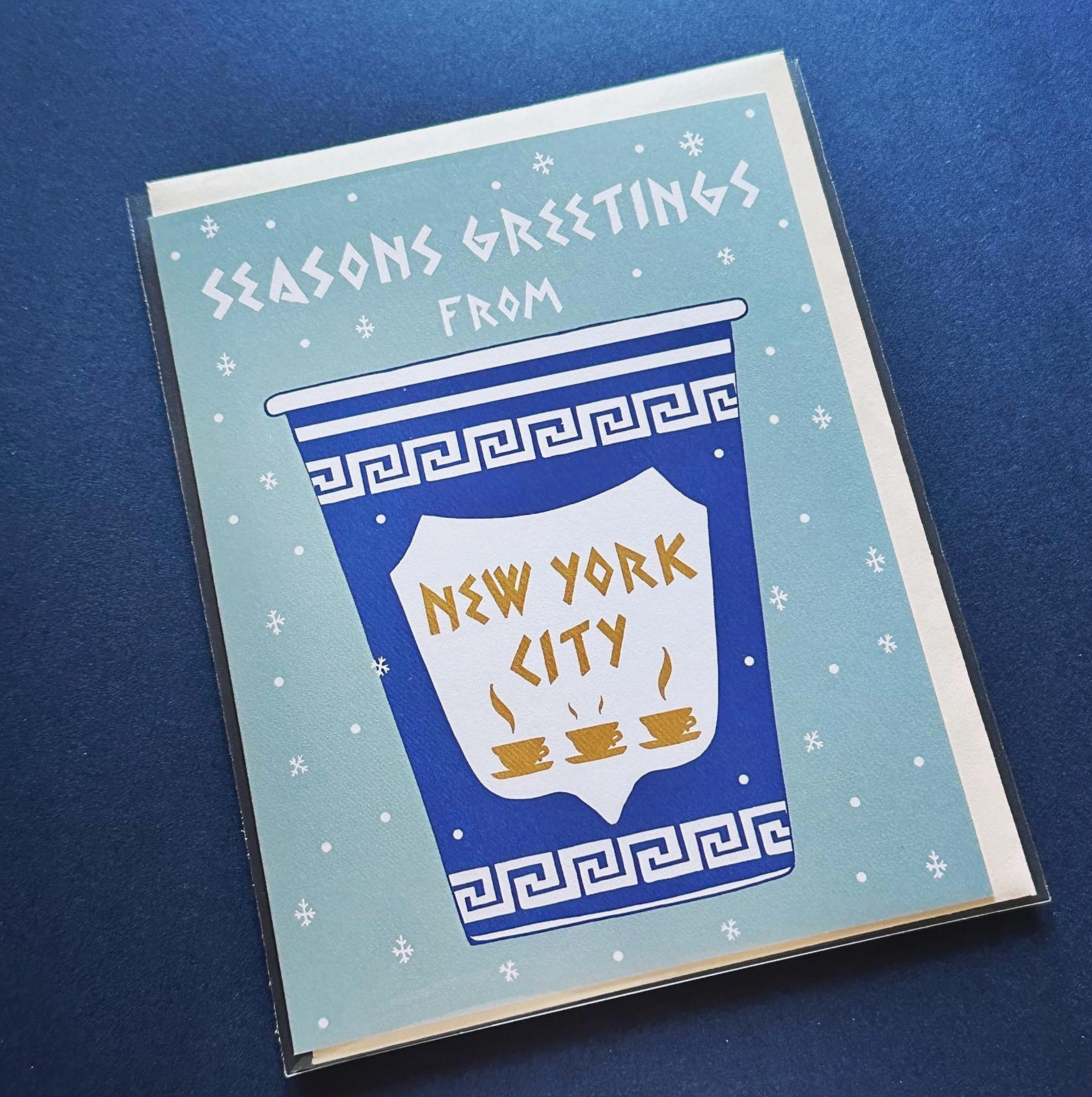 NY Greek Coffee Cup Greeting Card