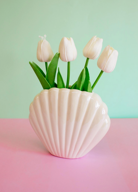 Iridescent Seashell Vase