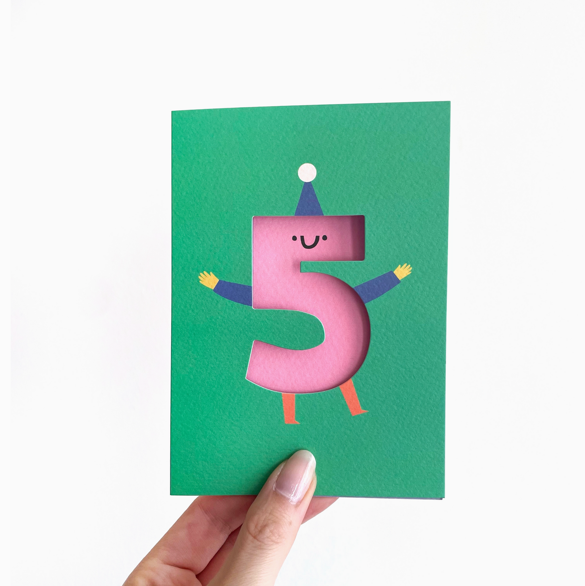 Age 5 - Die Cut - Cute Character Fun Happy Birthday - Five