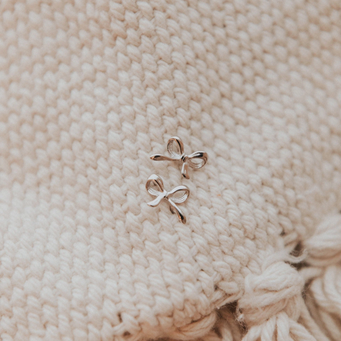 Ella Bow Studs - Silver