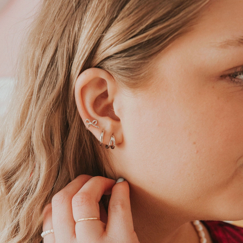 Ella Bow Studs - Silver