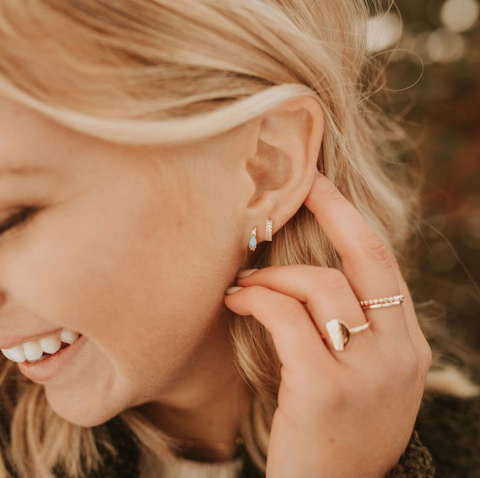 Ivy Diamond Hoops - SIlver