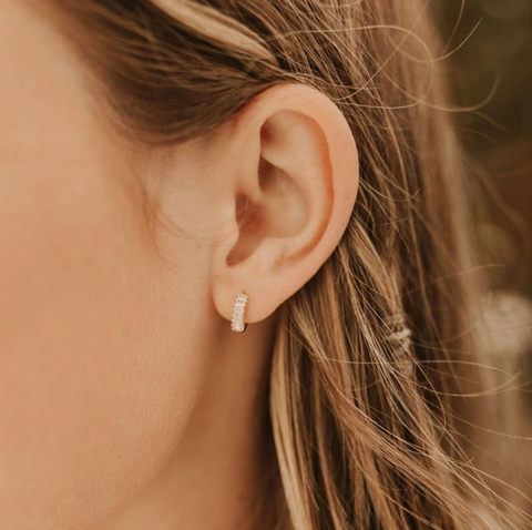 Ivy Diamond Hoops - Gold