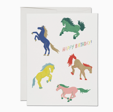 Wild Horses Birthday Greeting Card