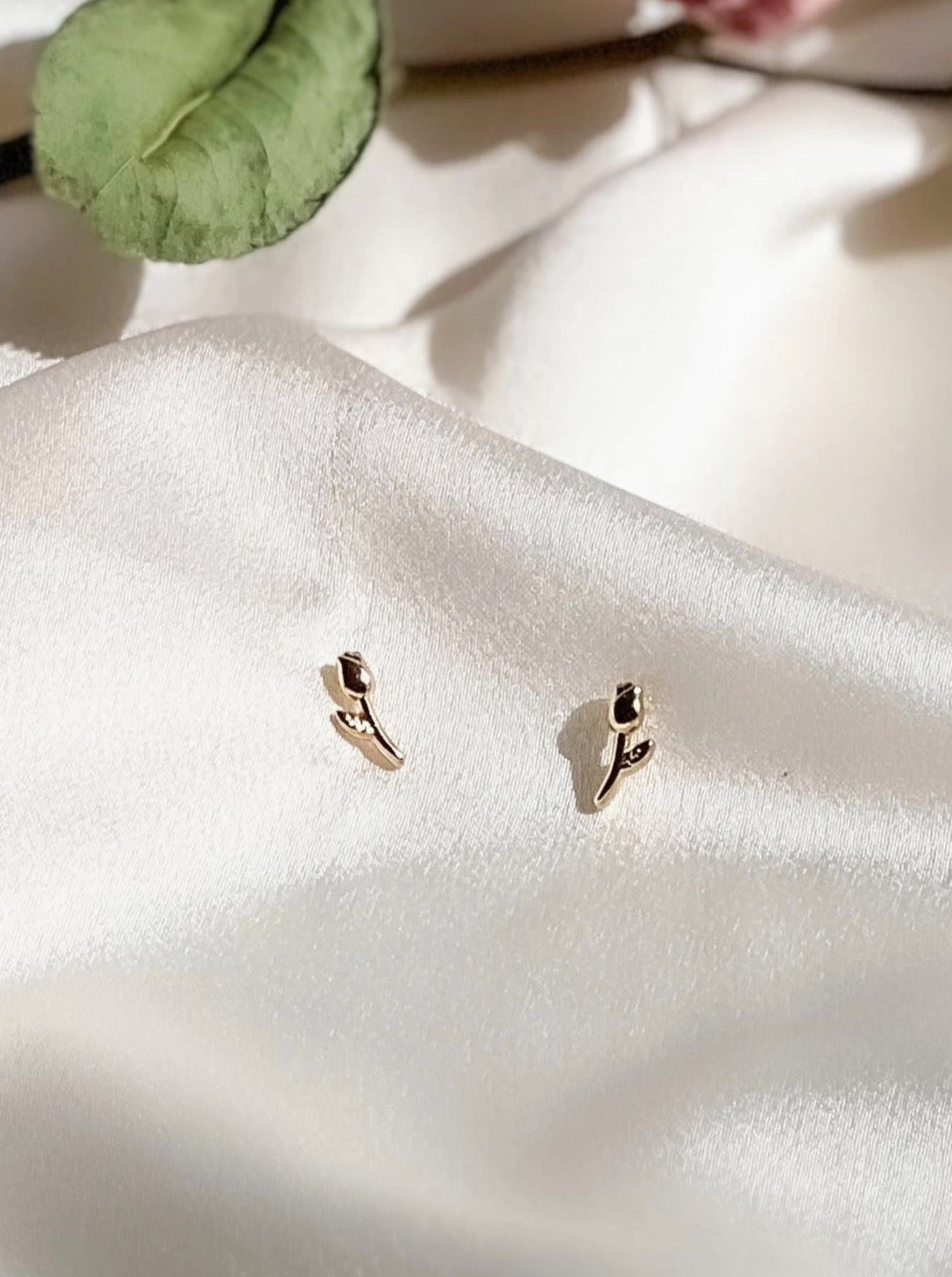 Delicate Rose Stud Earrings