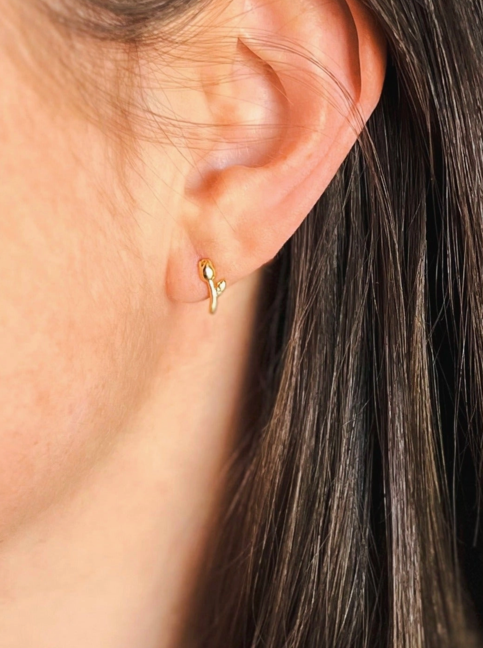 Delicate Rose Stud Earrings