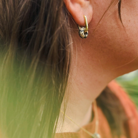 Dalmatian Jasper Hoops
