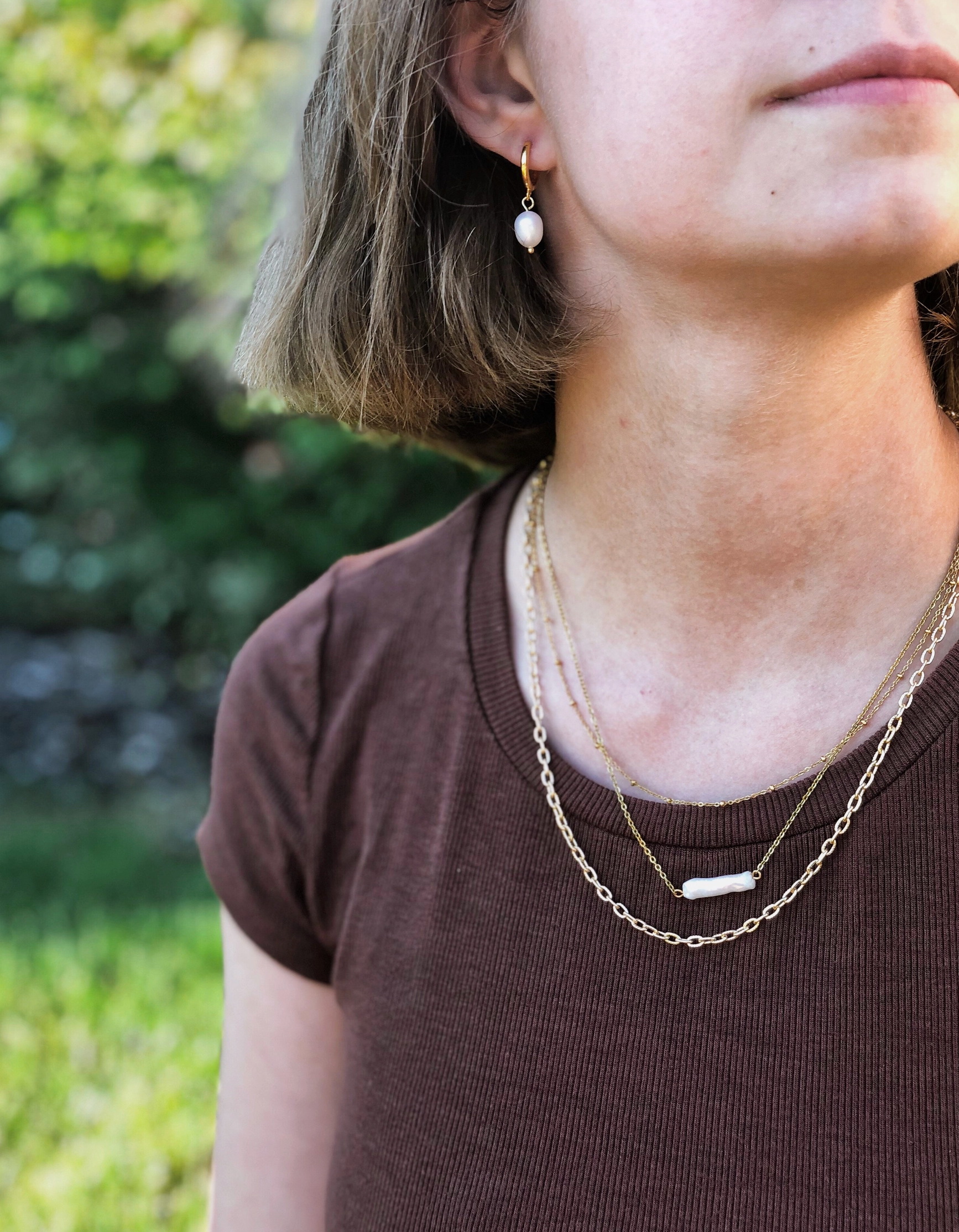 Huggie Pearl Earring