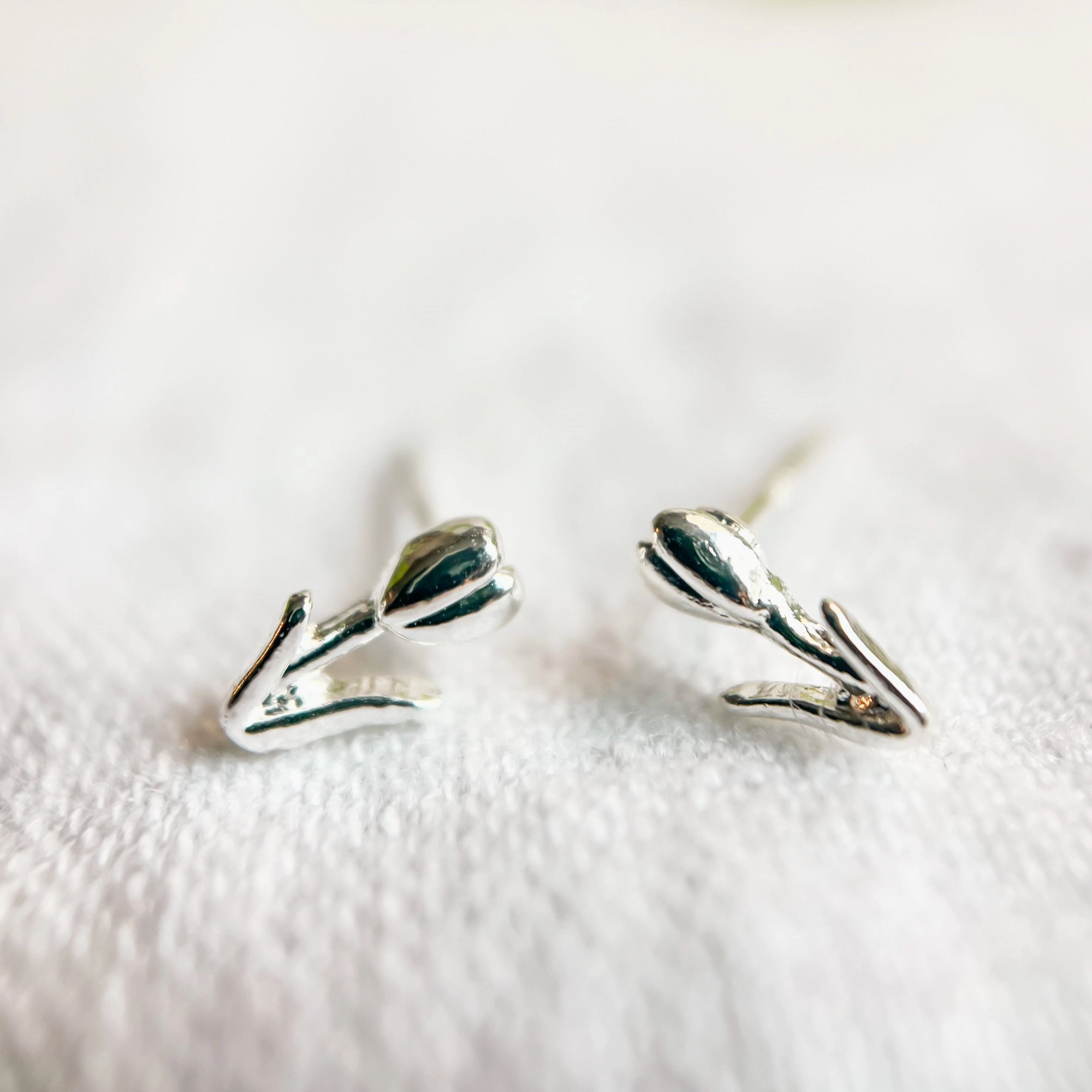 Mini Silver Tulip Studs - Stay Forever
