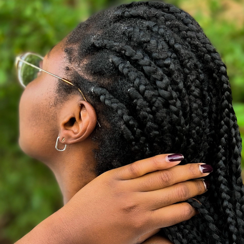 Silver Rectangle Huggie Hoops