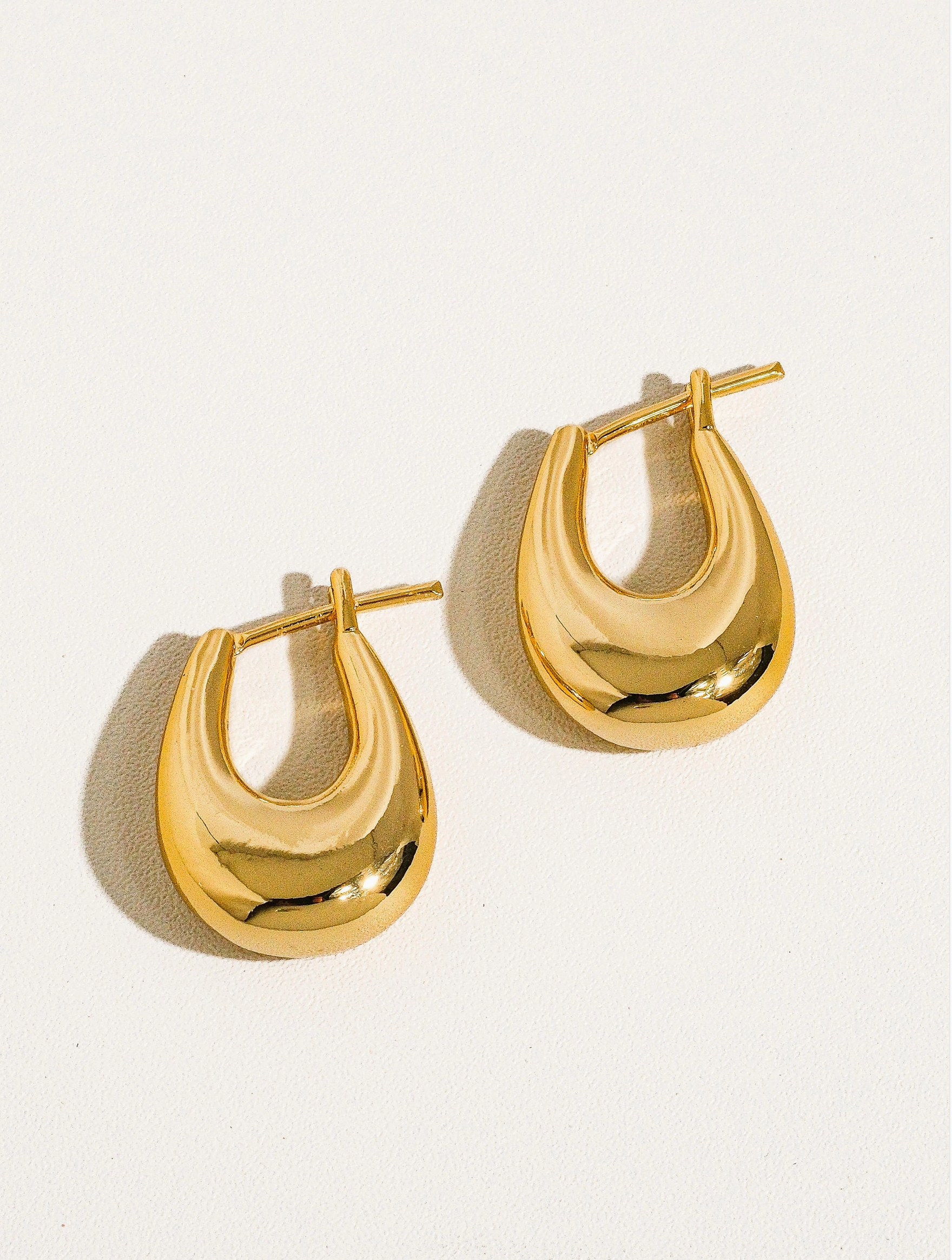 Quinn Classic Gold Droplet Hoop Earring