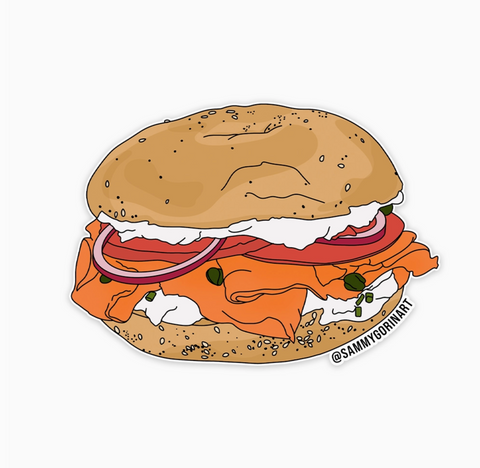 Bagel and Lox, New York Bagel, Sticker
