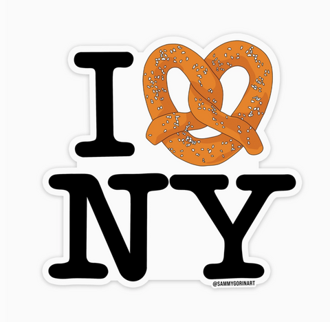 I Love New York Soft Pretzel Sticker