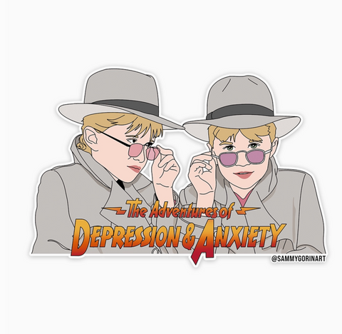Adventures of Depression and Anxiety Sticker
