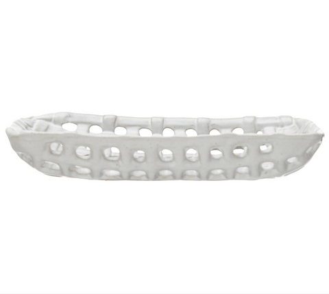 Handmade Stoneware Basket Dish