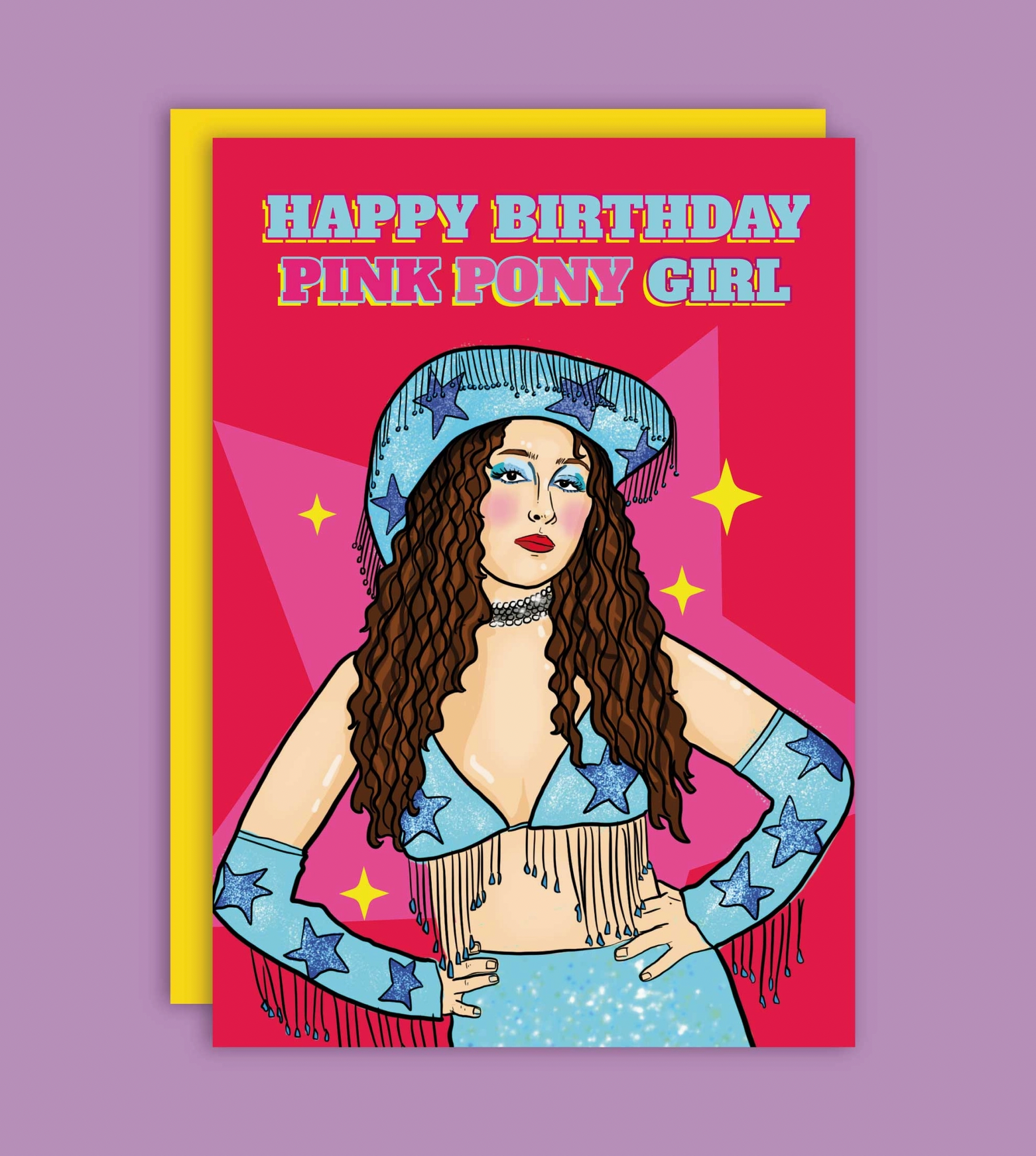 Pink Pony Girl Chappell Roan Birthday Card