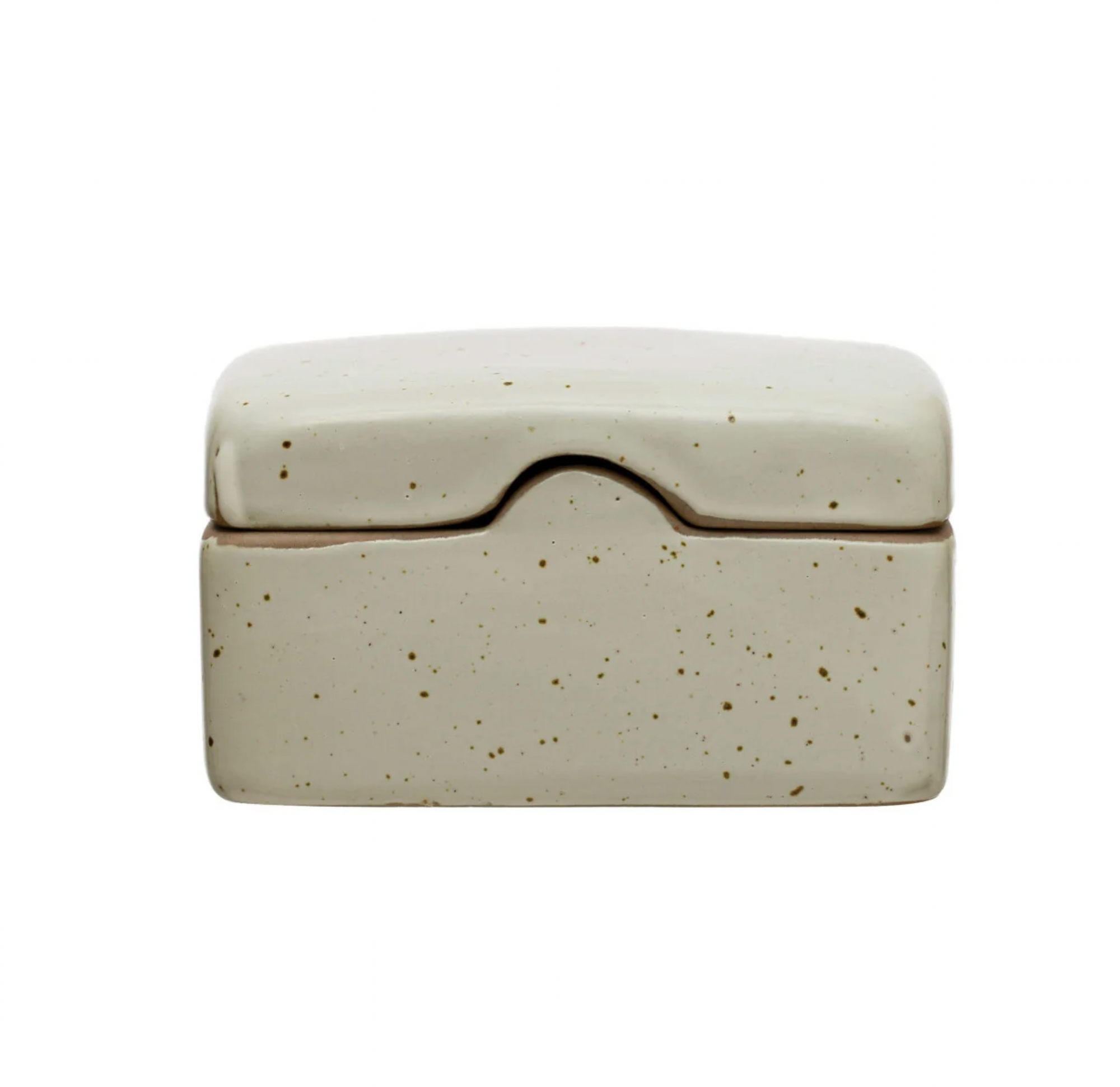 Speckled Stoneware Box w/ Lid