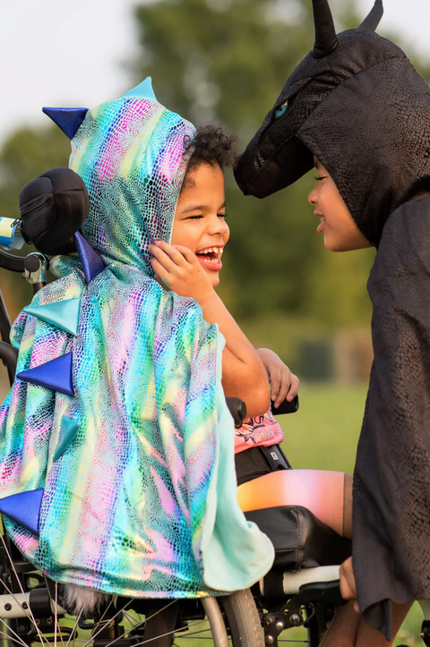 Unicorn Dragon Reversible Cape, Blue,5-6