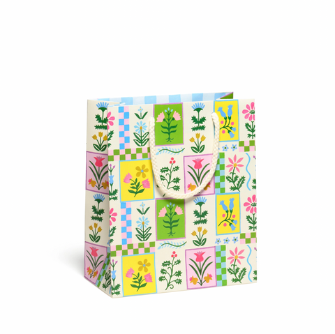 Retro Flower Gift Bag Medium