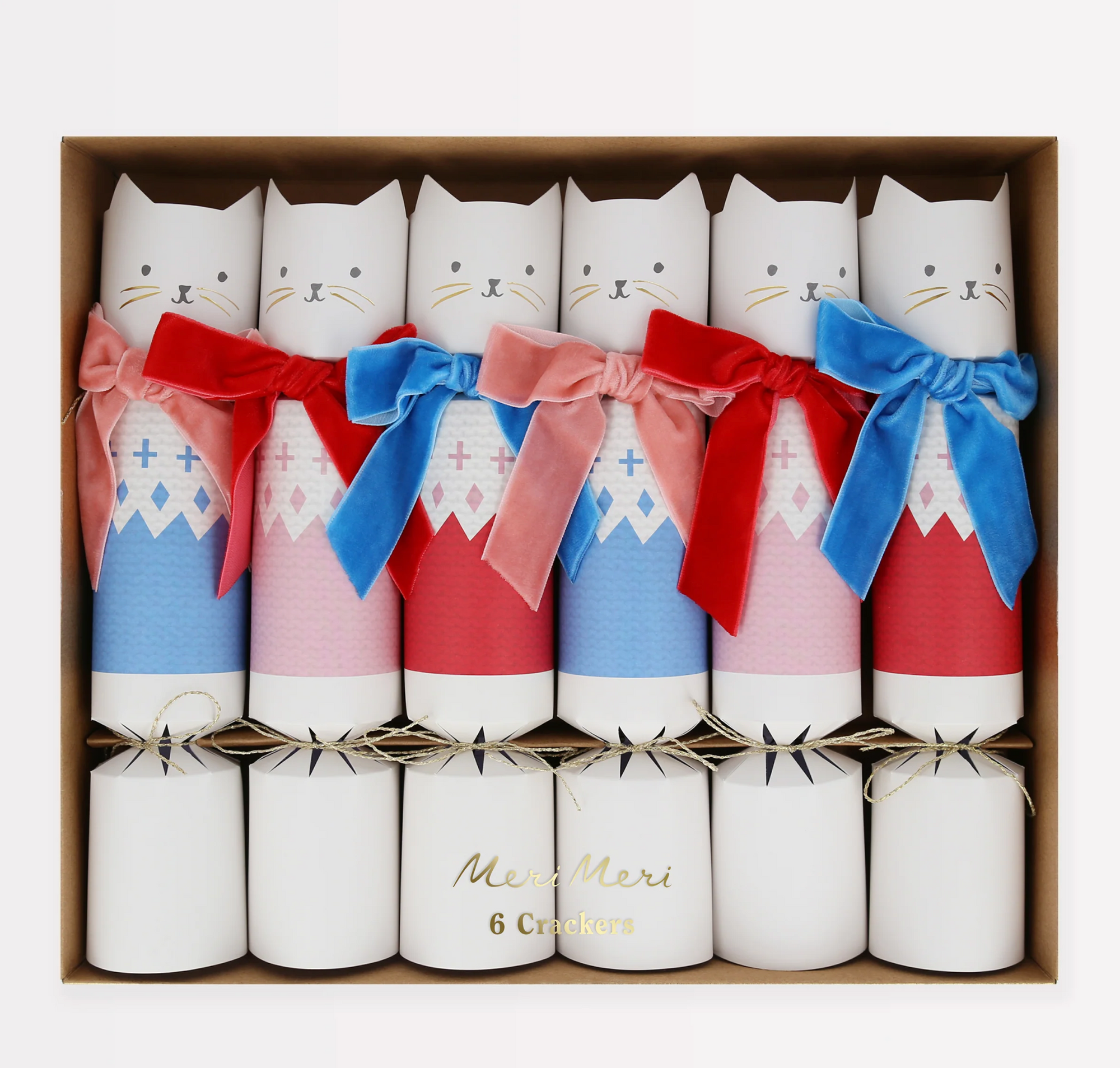 Velvet Bow Cat Crackers (Set of 6)