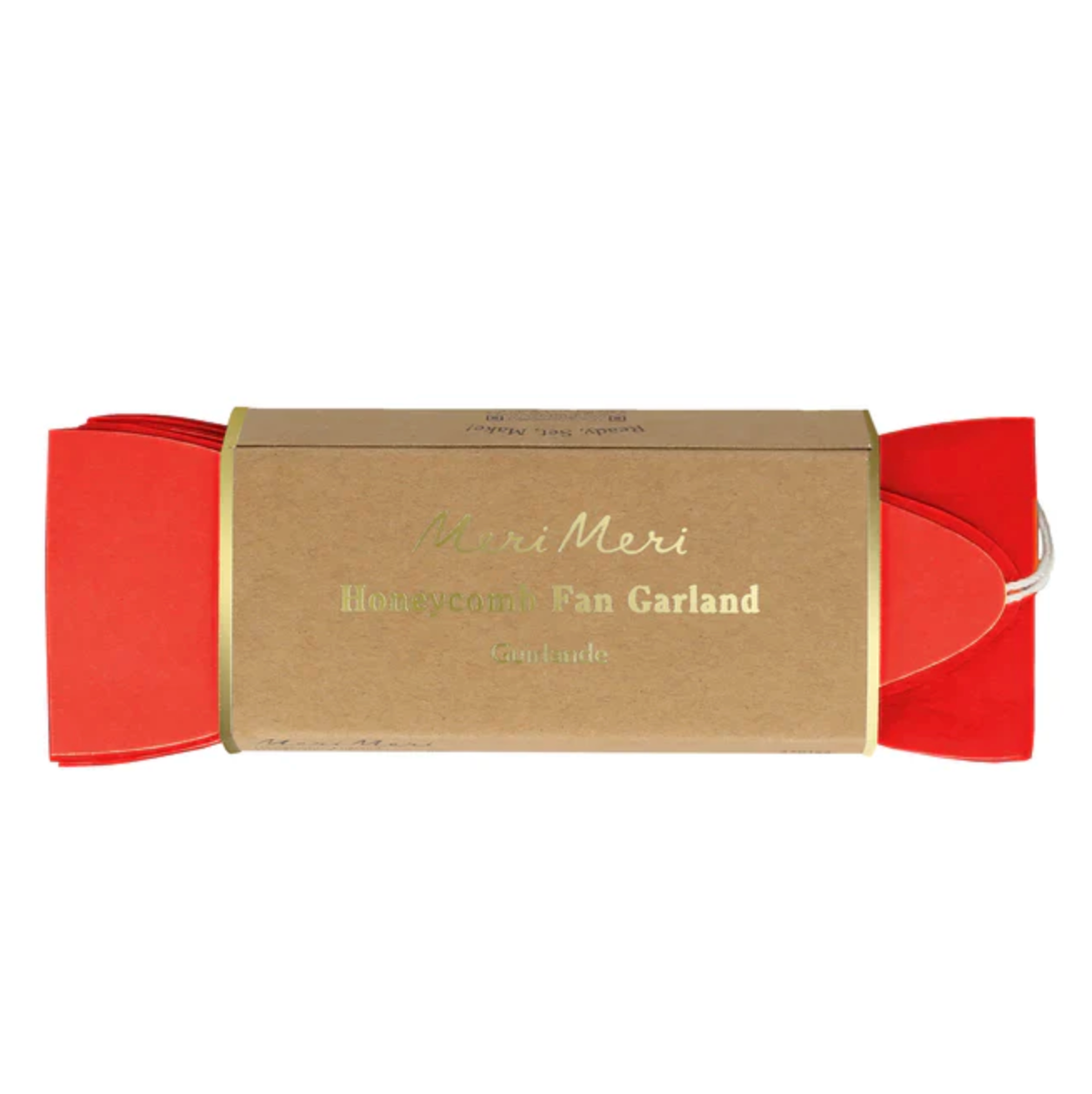 Christmas Candy Cane Stripe Honeycomb Garland