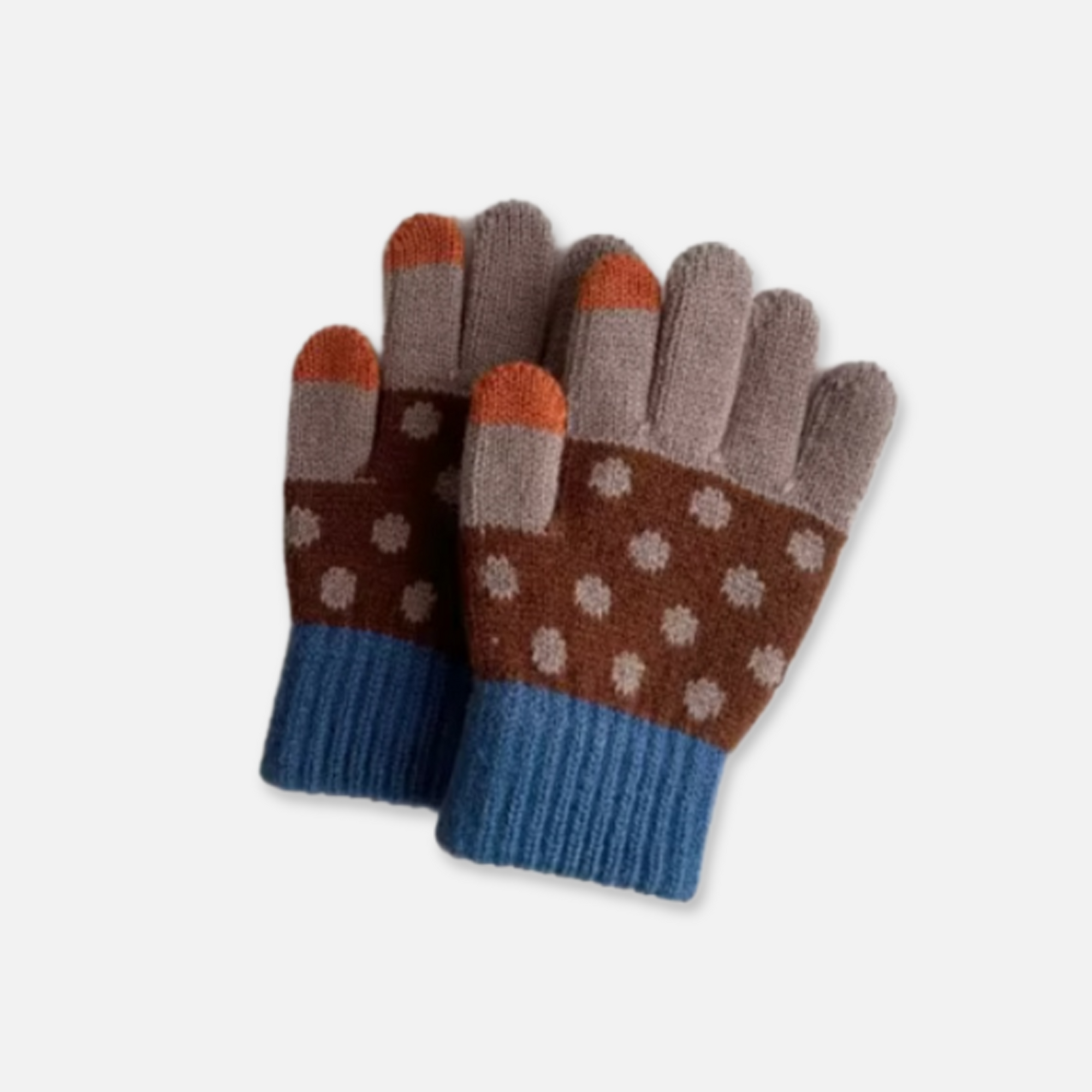 Kids Polka Dot Colorblock Gloves