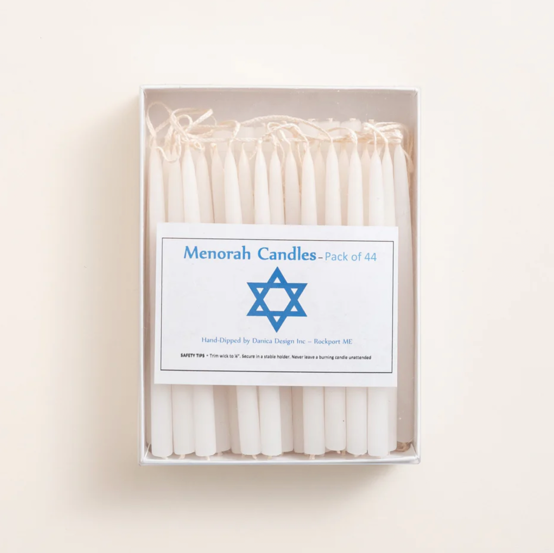 Menorah Candles for Hanukkah - White