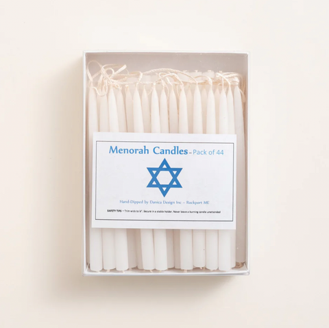 Menorah Candles for Hanukkah - White