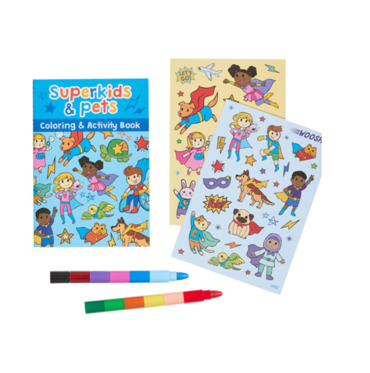Mini Traveler Coloring + Activity Kit - Superkids & Pets
