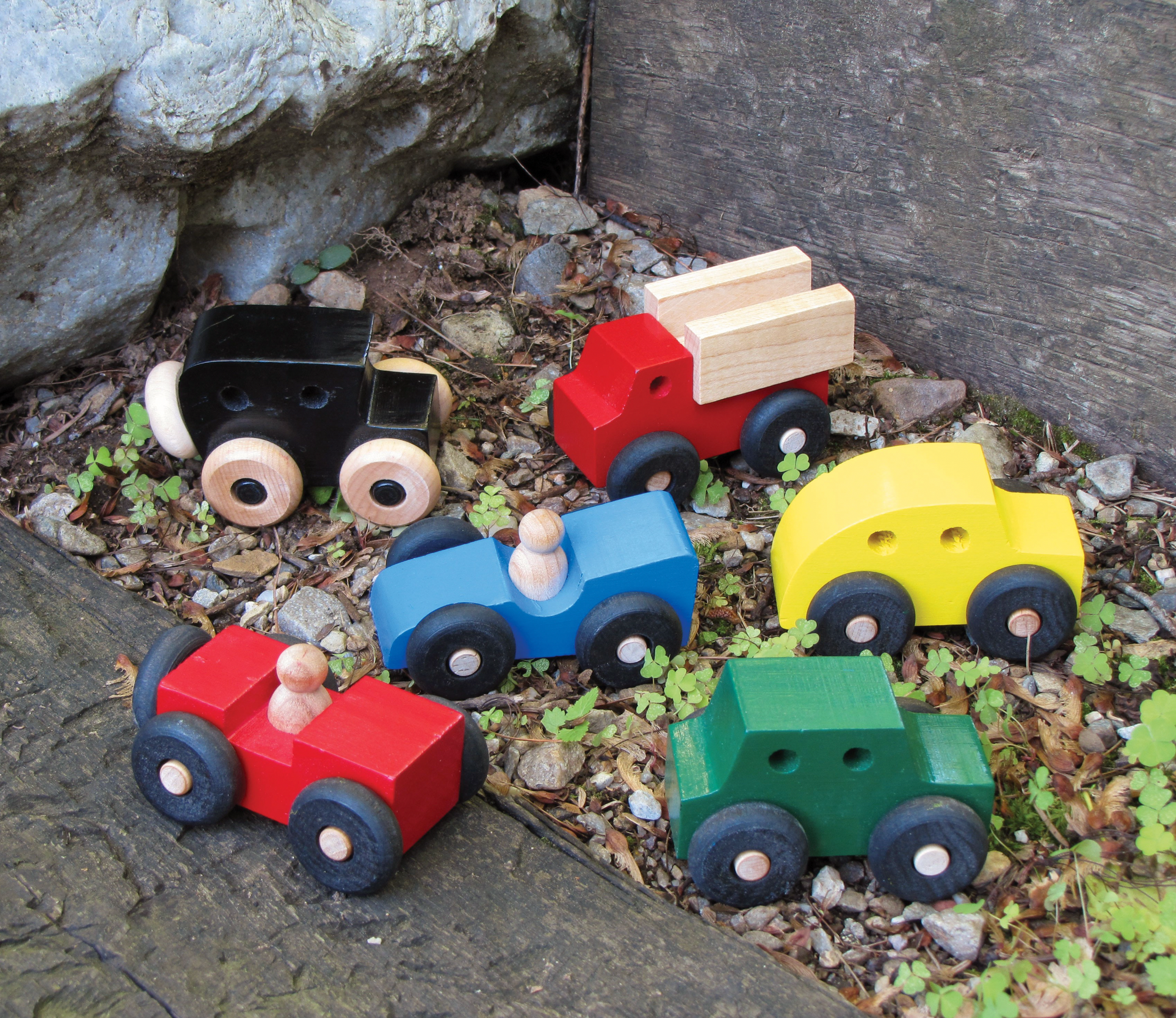 Assorted Montgomery Schoolhouse Wood Cars