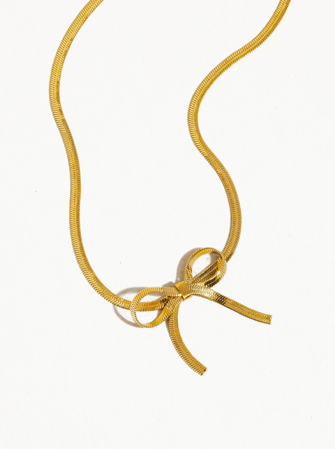 Marie Gold Bow Choker