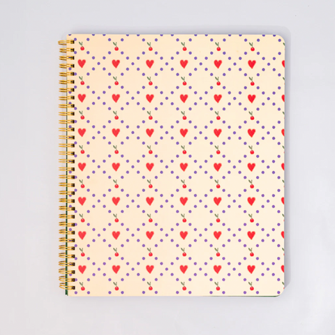 Cherry Hearts Rough Draft Large Notebook