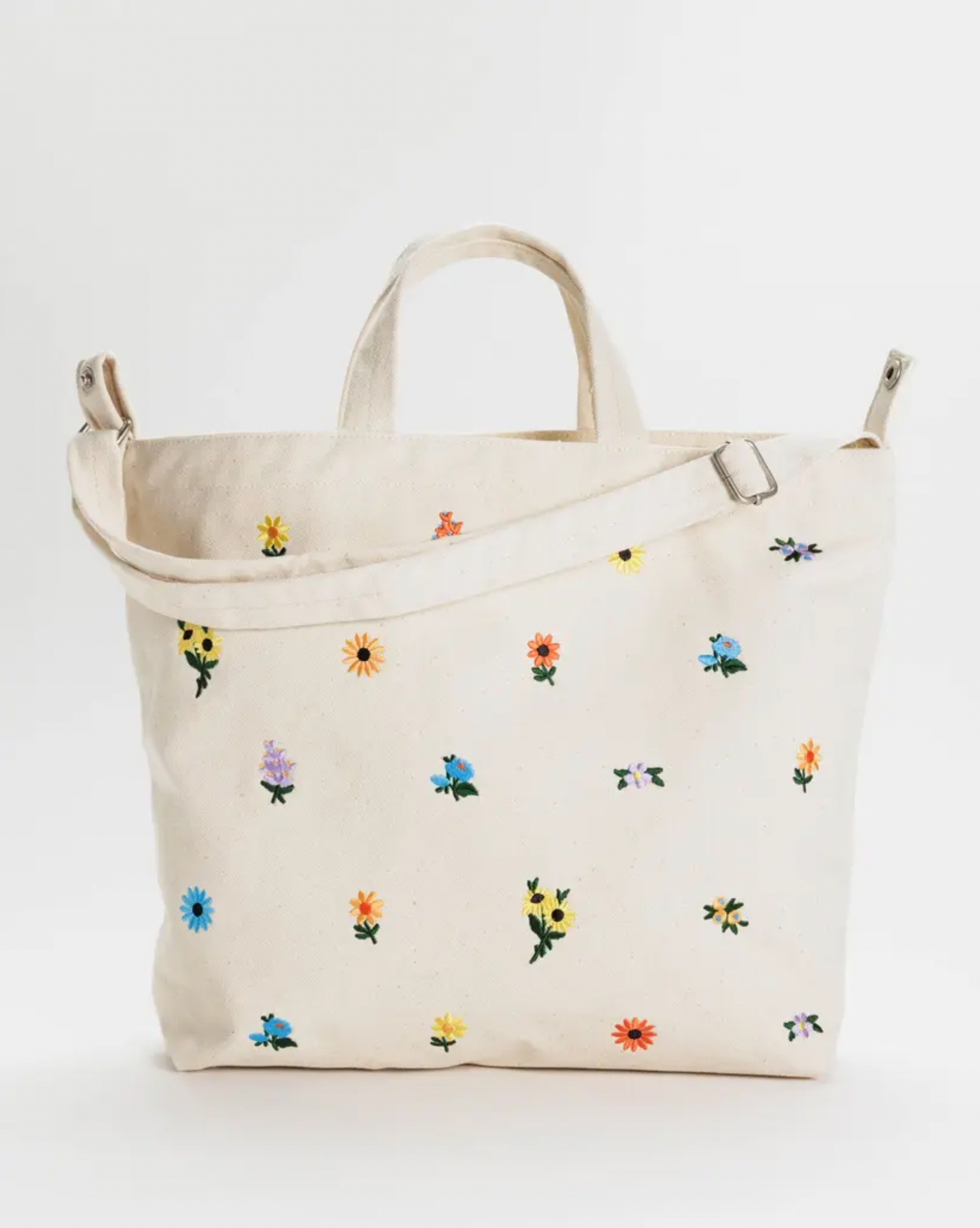 Horizontal Zip Duck Bag - Embroidered Ditsy Floral - Stay Forever