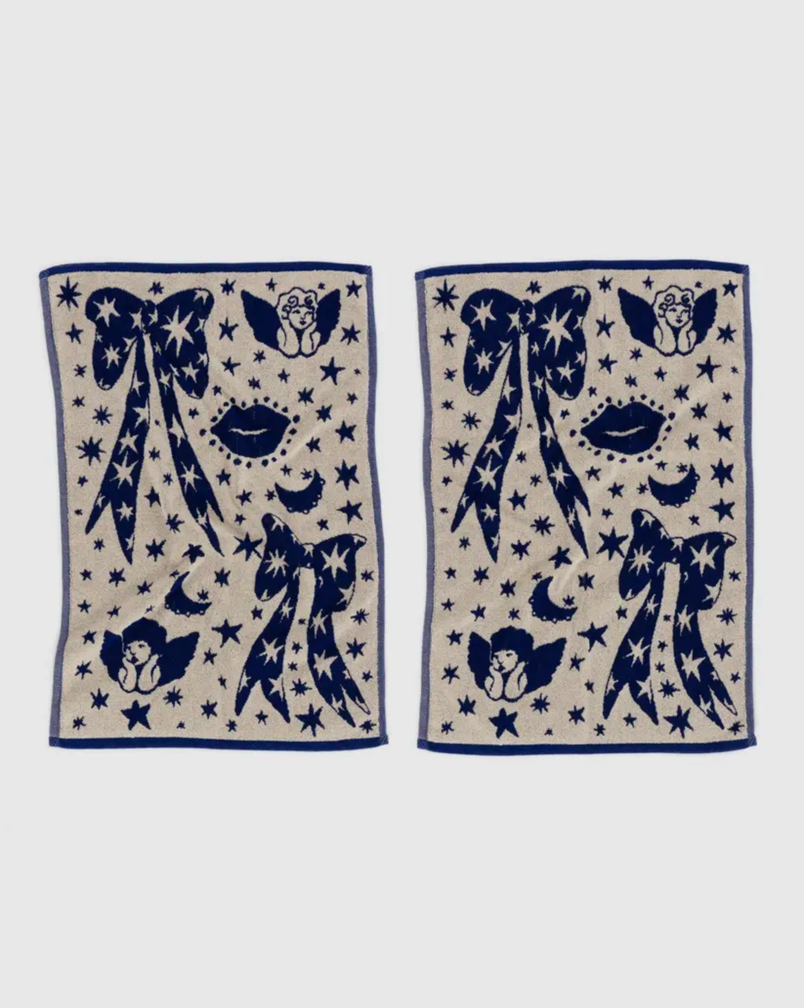 Hand Towel Set of 2 Cherub Bows