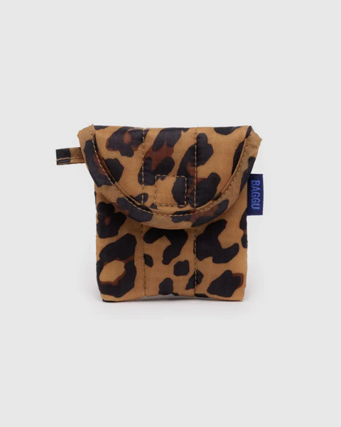 Puffy Earbuds Case Leopard