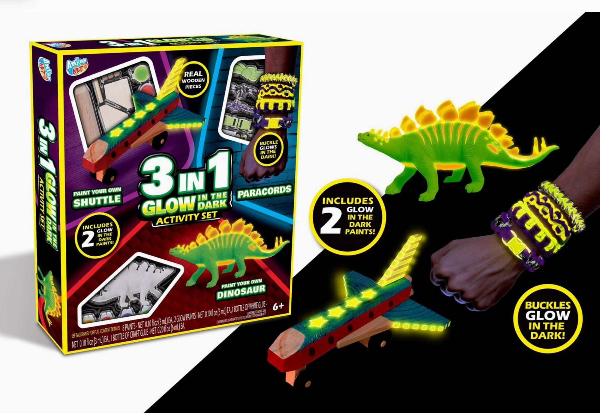 3 in 1 Glow in the Dark Activity Set