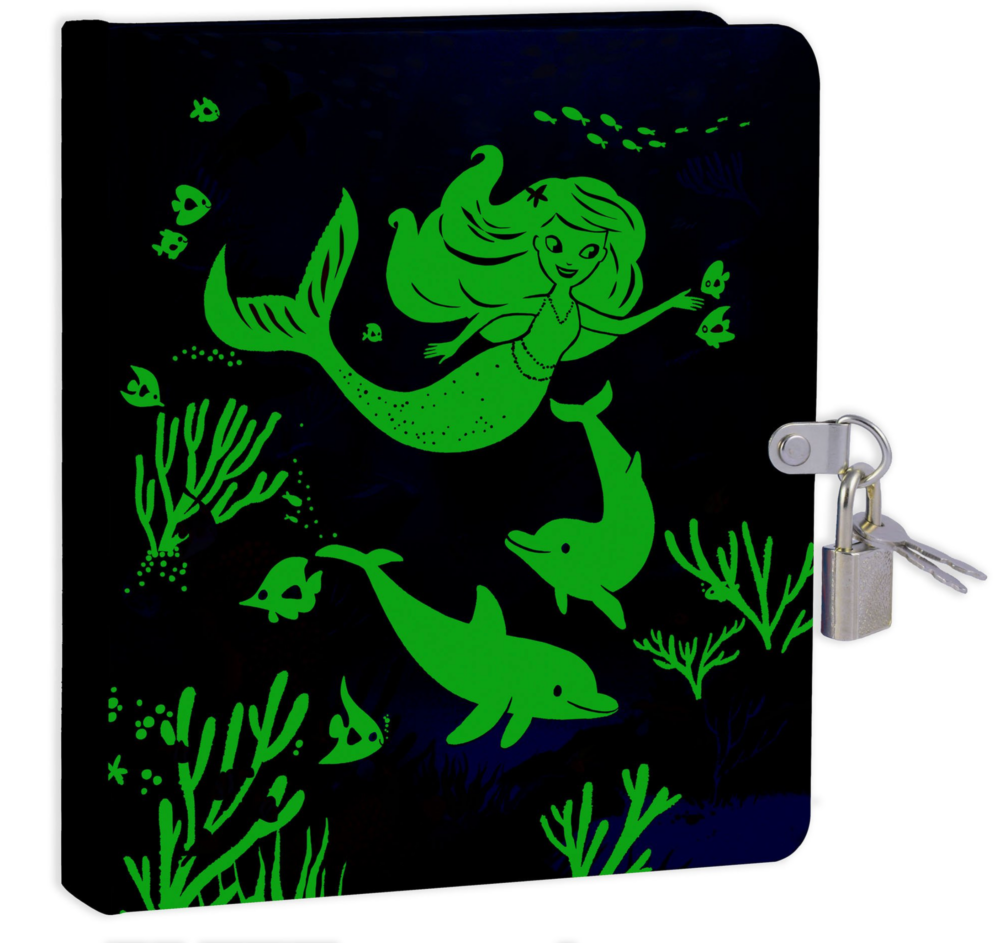 Mermaid Glow in the Dark Lock and Key Diary